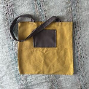 Stylish Yellow and Brown Tote Bag